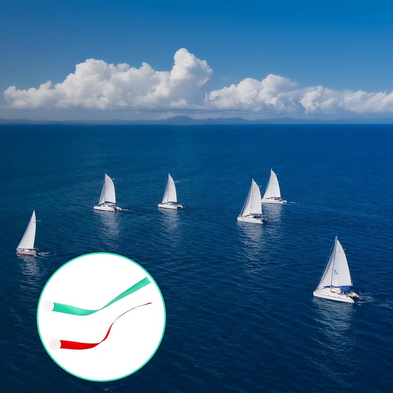Siifert 4 مجموعات من حبال تدفق الهواء النايلون مع 7 أقراص لاصقة لعلامات اتجاه الرياح لقارب الشراع - Image 3